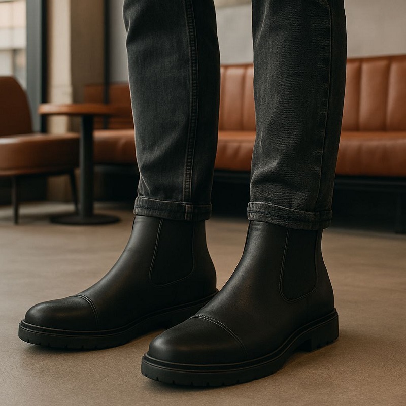 نیم بوت مردانه بغل کش مدل smith-مشکی