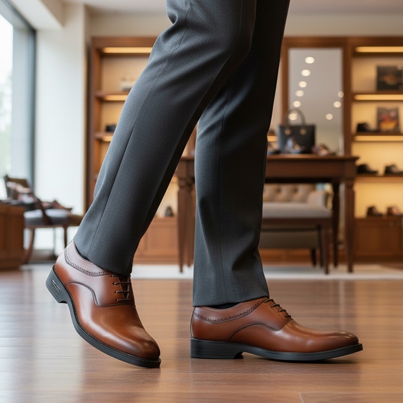 کفش رسمی بندی مردانه مدل sahand-عسلی